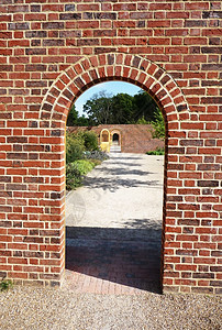 花园门围墙途径拱道建筑学入口曲线出口背景图片