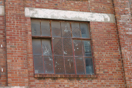 默西节拍旧窗口粉碎玻璃仓库砖块贮存裂缝窗格背景