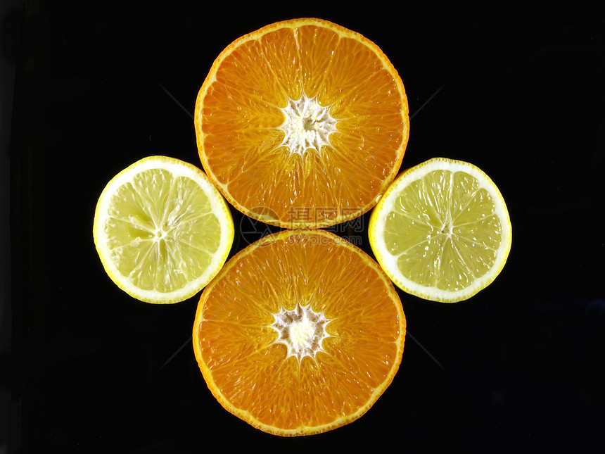 橙子橙子水果篮子柠檬果汁绿色黄色图片