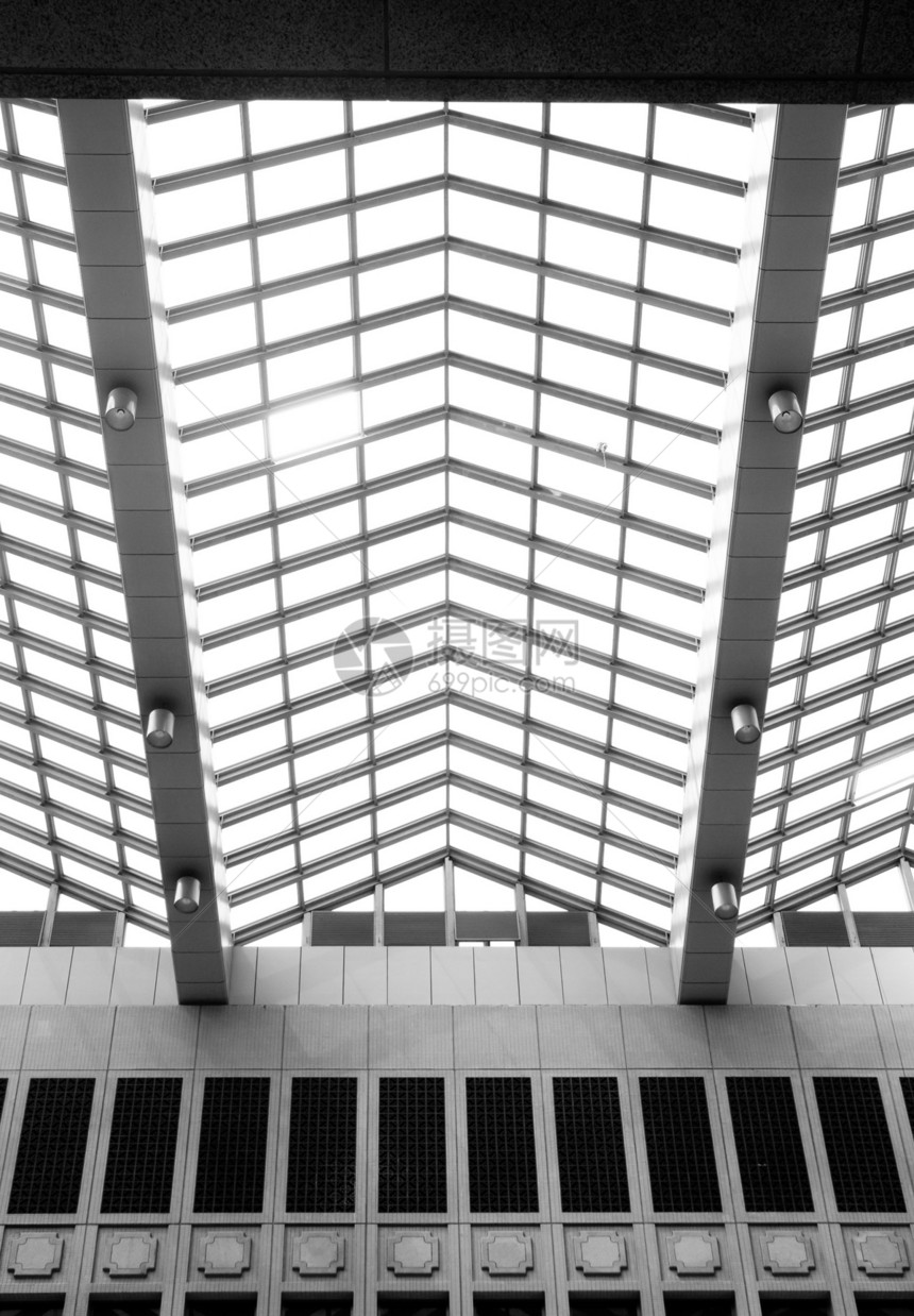 抽象几何上限玻璃城市大厅文化柱子历史车站窗户金属民众图片