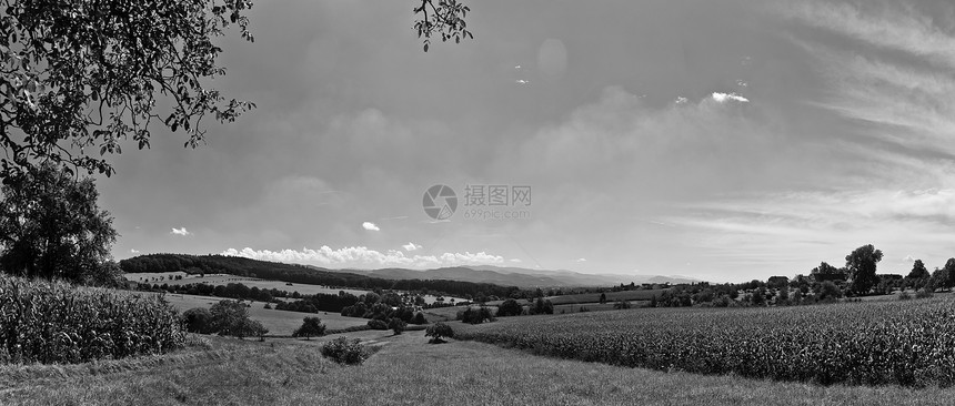 平面景观国家天气场景场地地平线太阳农村牧场土地蓝色图片