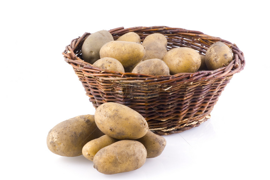 马铃薯白色农业蔬菜食物篮子收成图片