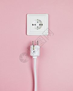 高端家居行业描述电力线路交流电行业电子摄影力量色彩电源线白色粉红墙电缆背景