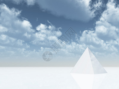 金金字塔地标白色几何学金字塔三角形插图反射背景图片