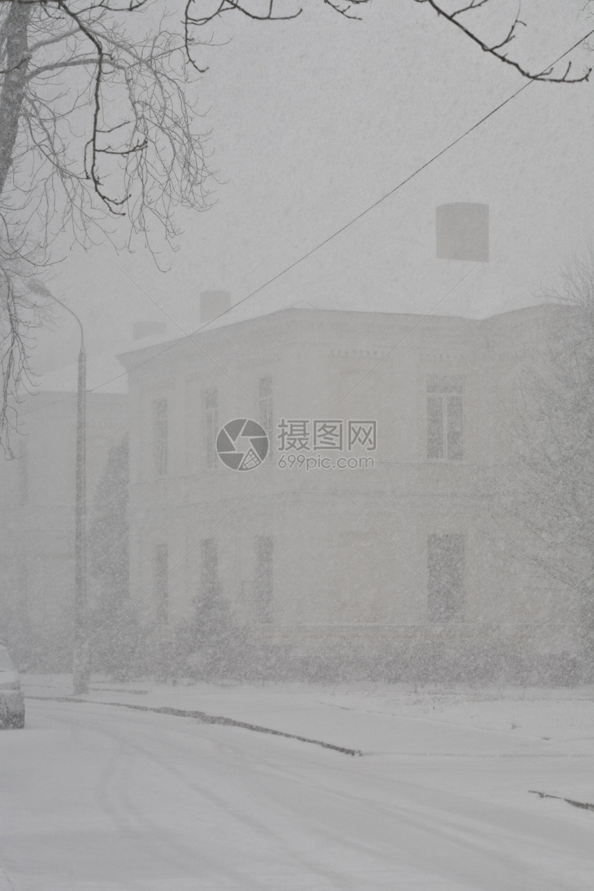 下雪城市降雪白色季节天气图片