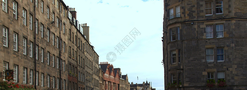 爱丁堡中心天际城市全景背景图片