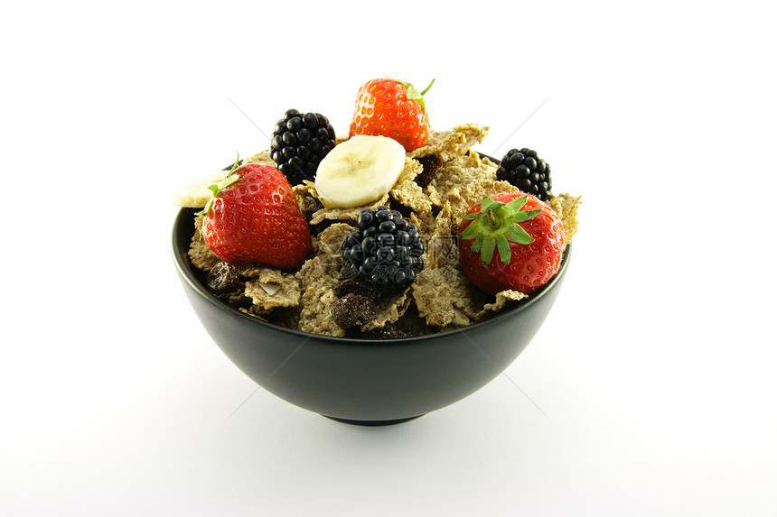 黑色碗中的麸皮片麸片饮食早餐食物薄片小吃活力棕色纤维福利图片