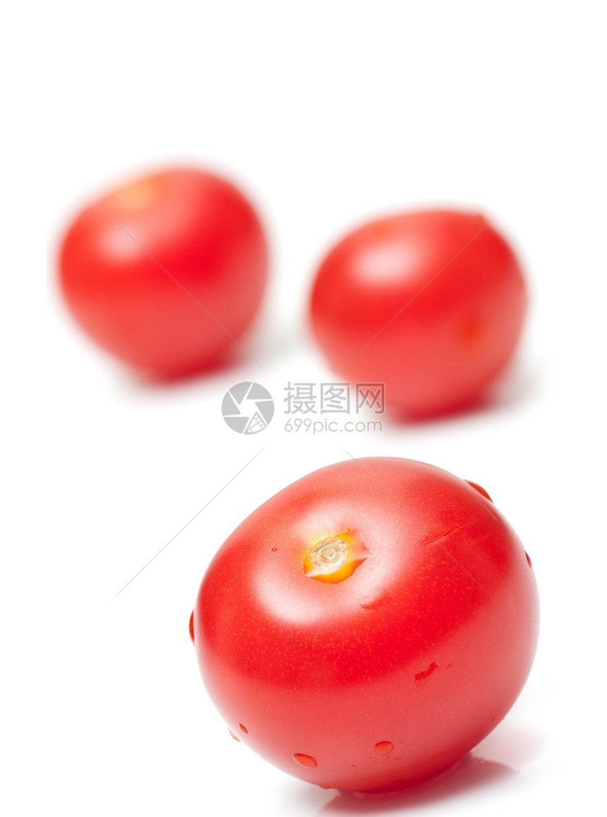白色背景的新鲜西红柿果汁农业食物红色绿色蔬菜图片