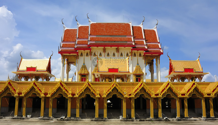 泰国寺庙避难所神社历史建筑学教会文化奢华热带异国天空图片