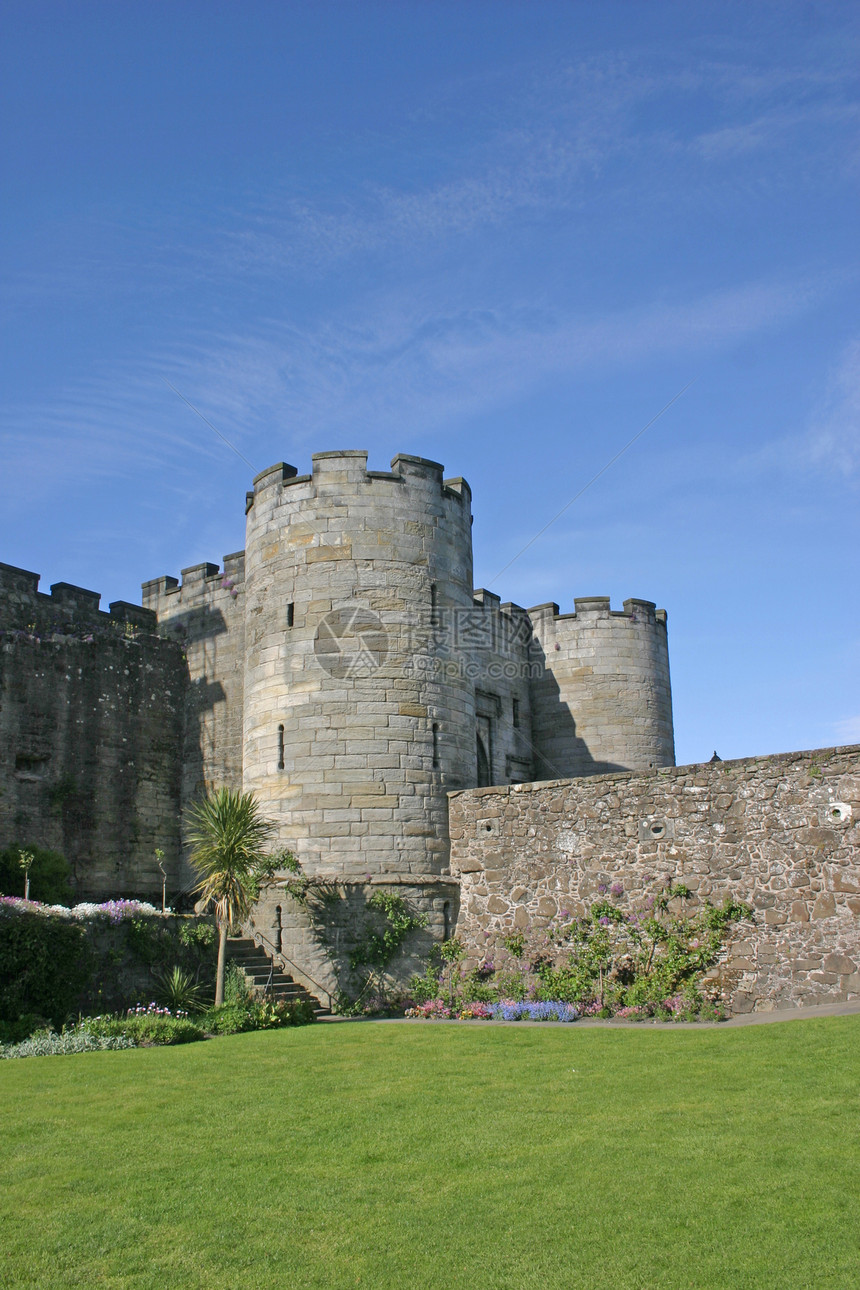 苏格兰斯特林城堡贵族石头据点女王历史花园防御版税童话公主图片
