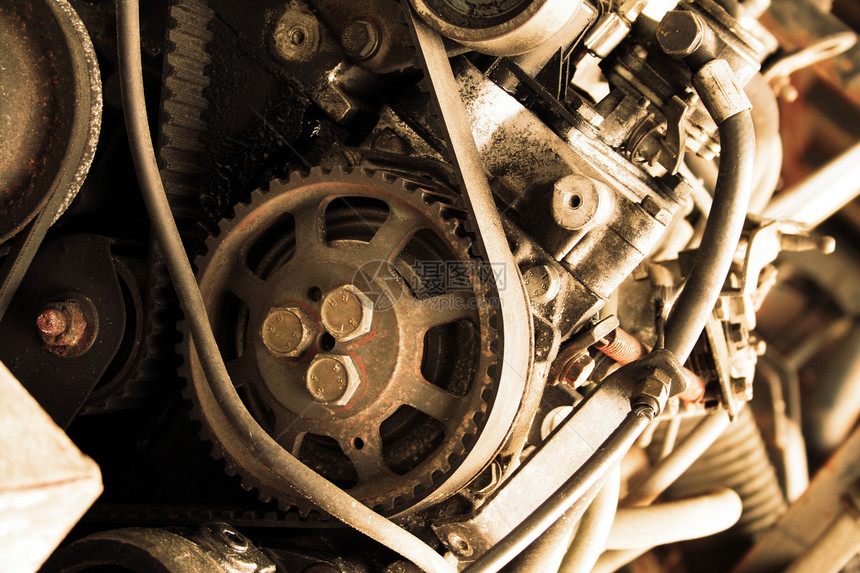 旧引擎运动机器工程车轮休息宏观商业机械气体齿轮图片