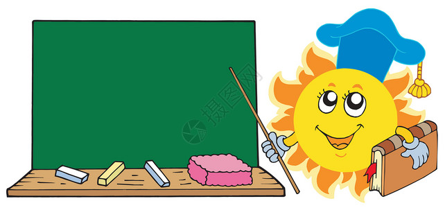 带黑板的太阳教师背景图片