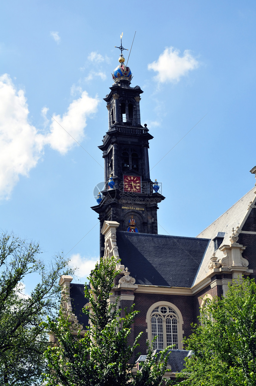 阿姆斯特丹Westerkerk教会建筑大教堂地标教堂历史性特丹建筑学旅行图片