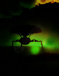 对抗抽象云  组织保真旅行天空绿色技术车辆气氛黑色三脚架机器背景图片