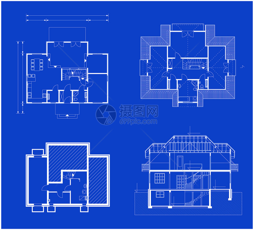 蓝图公寓蓝色建筑学工程师图纸项目房间绘画工程数据图片