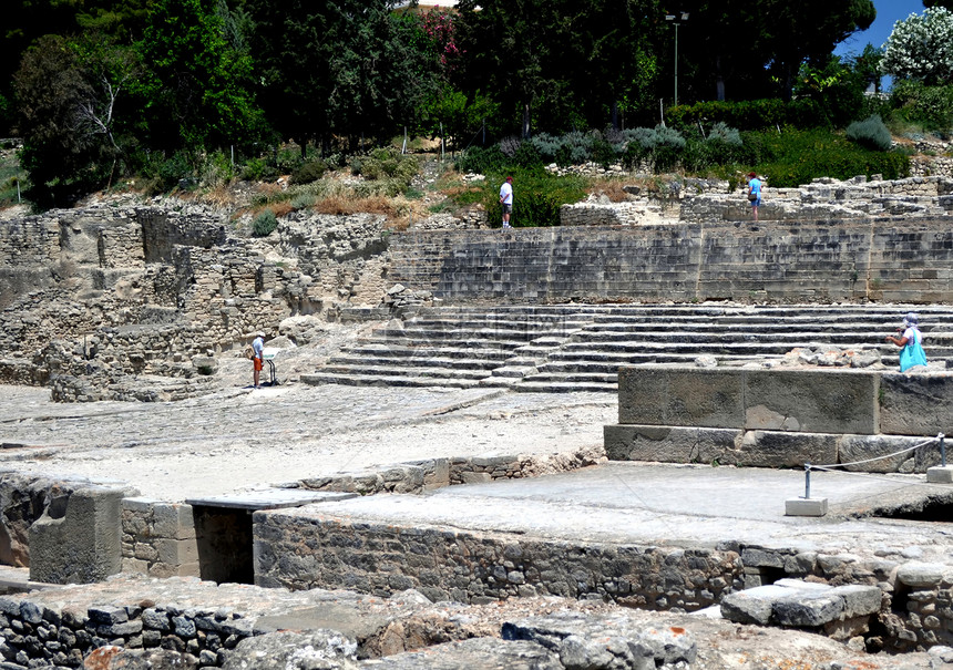 Faistos考古遗址石头历史性古董遗迹考古学挖掘文明遗产图片
