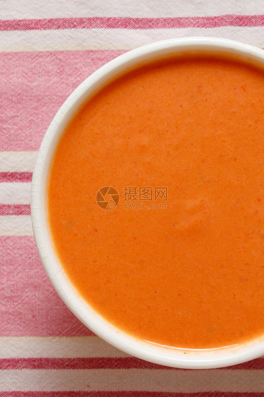 番茄汤橙子红色蔬菜午餐图片