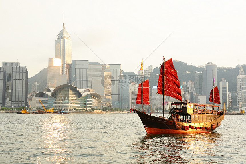 香港有旅游垃圾的港口邮轮运输酒店高楼天际领土建筑海洋办公室商业图片