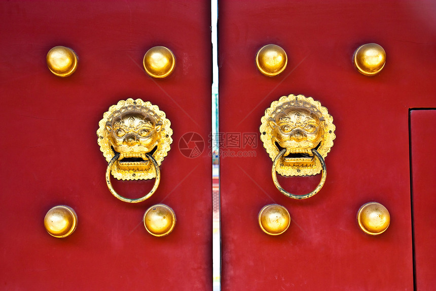 红门皇家安全旅行文化房子城市入口胡同木头狮子图片