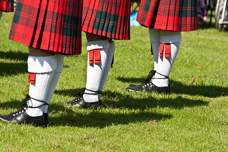 苏格兰氏族苏格兰遗产国家格子文化织物绿色纺织品孢子衣服传统背景