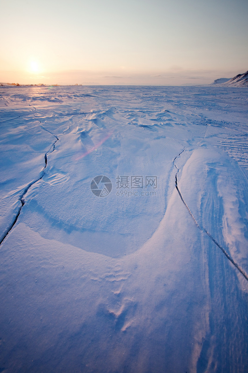 冬季日落景观地平线峡湾太阳吸引力海洋旅游图片