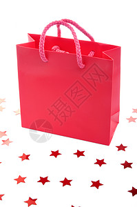 红圣诞节购物袋背景图片