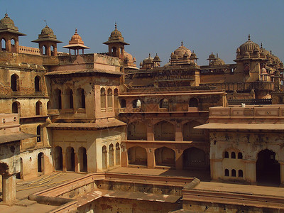 古印度城堡建筑日光沙漠历史性场景古董地标历史堡垒文化背景图片