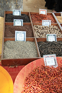 普罗旺斯市法国市场上的草药和香料胡椒食物商业零售销售背景