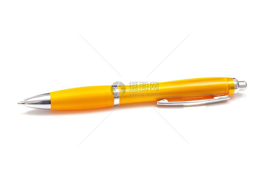 球尖金属铅笔秘书商业学习奢华宏观橙子墨水工具图片