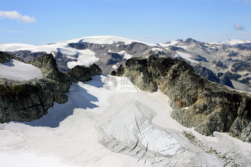 从白兰地山顶部查看的冰田图片