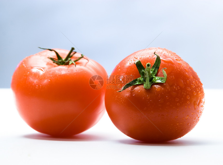 新鲜红番茄宏观活力食物红色工作室绿色蔬菜图片
