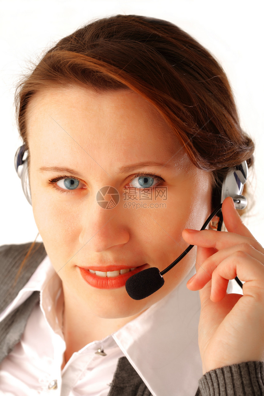 客户服务顾问女士销售量技术快乐中心电话白色顾客秘书图片