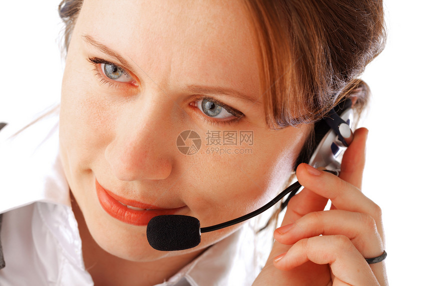英美呼叫中心行政主管女士成人接待员通讯头发操作员快乐销售量白色帮助图片
