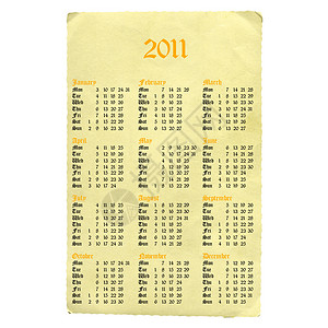 2011年哥特日历字体棕色羊皮纸字符背景图片