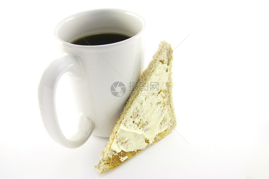 吐司和咖啡营养棕色粮仓厨房杯子面包烘烤紧缩小吃早餐图片