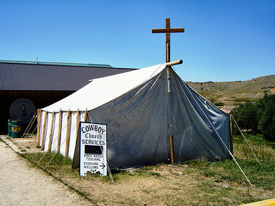 牛仔教会服务帐篷宗教教堂背景图片