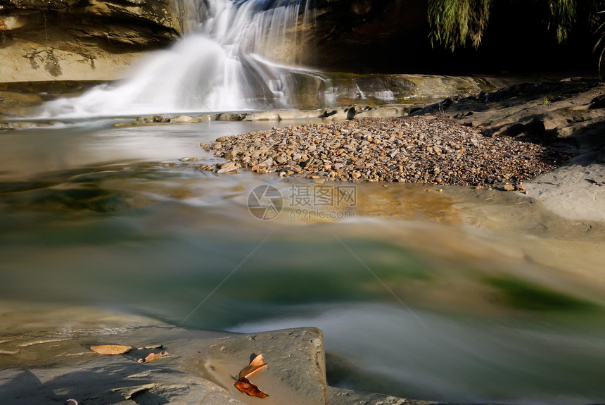 水瀑和河流风景力量公园岩石速度溪流森林场景环境液体图片