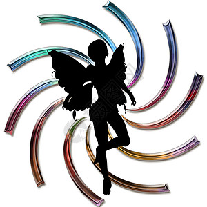 仙仙子女性插图翅膀魔法背景图片