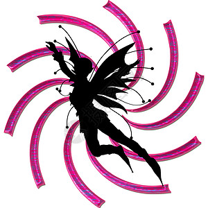 仙仙子魔法翅膀插图女性背景图片