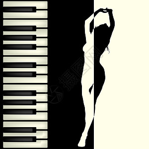 钢琴酒吧小册子俱乐部庆典舞蹈享受音乐会插图青年男生情感音乐背景图片