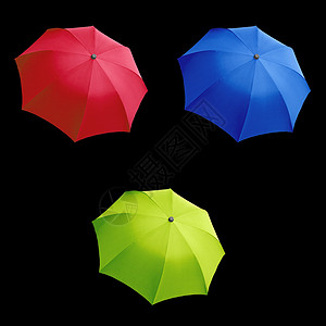 伞状蓝色绿色红色黑色天气背景图片