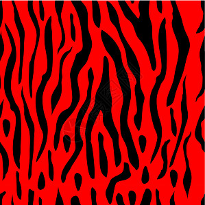 抽象的红色和黑老虎条纹效果无缝矢量背景图片