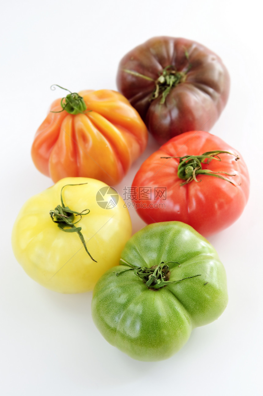 海螺西红茄营养食物维生素宏观生产黄色饮食蔬菜红色花园图片
