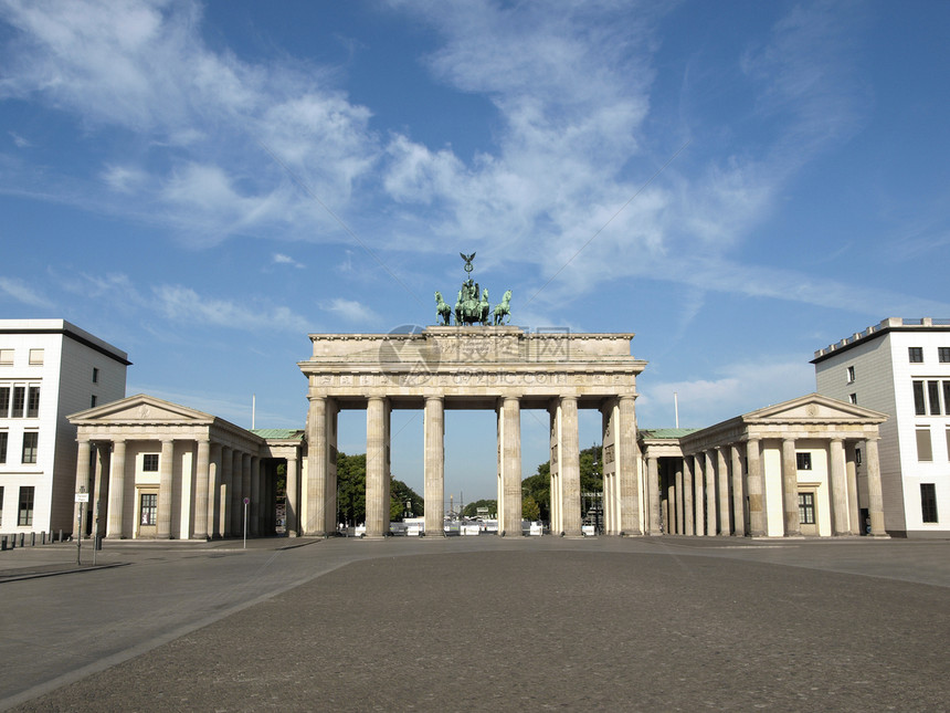 柏林书房天空建筑学马匹蓝色正方形纪念碑雕像广场图片