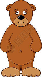 好脾气棕色孤立的泰迪熊森林爪子哺乳动物卡通片生活动物捕食者毛皮针叶林礼物插画