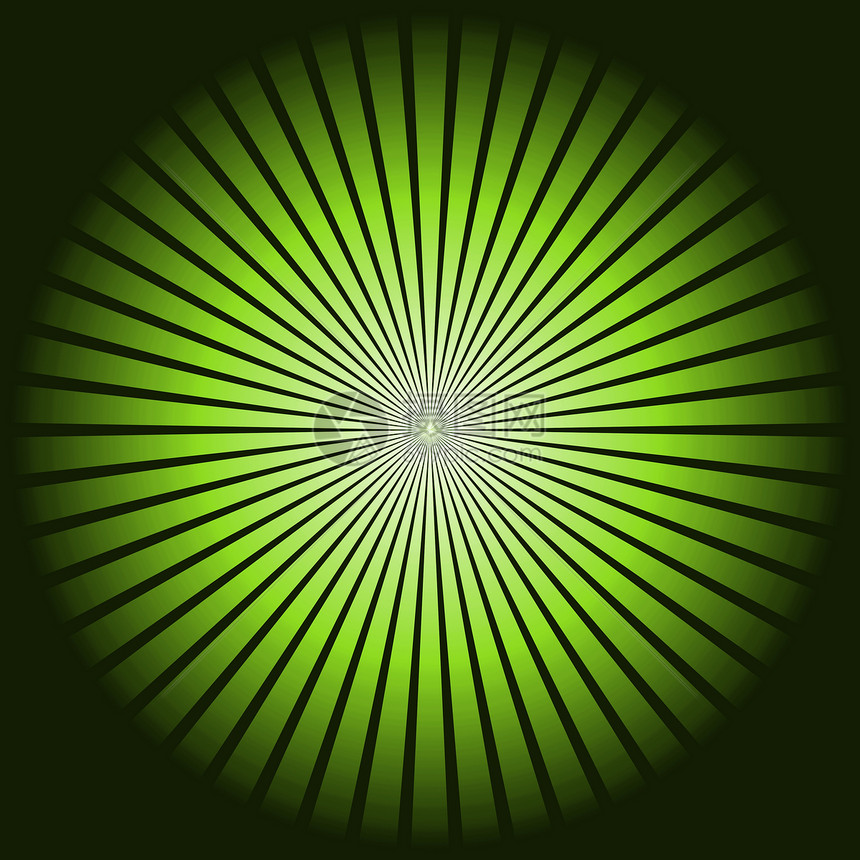 绿星墙纸条纹射线耀斑艺术绿色绘画插图黑色图片