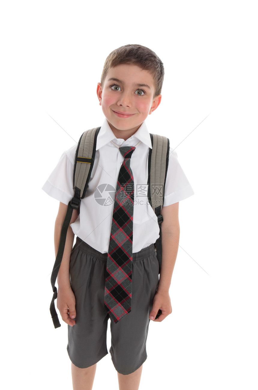 开学第一天书包学校情感孩子教育幸福同学男性领带衬衫图片