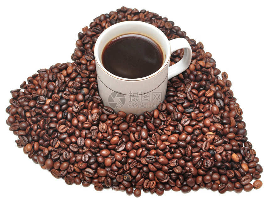有心的咖啡杯咖啡种子杯子棕色黑色数字巧克力液体甜点味道图片