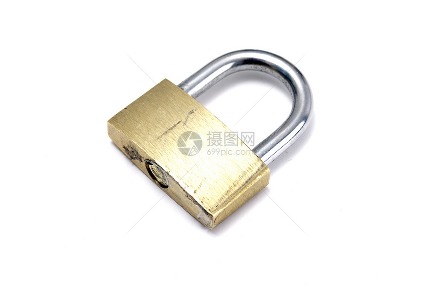 挂隔锁白色钥匙金子挂锁宏观商业安全黄铜黄色金属图片