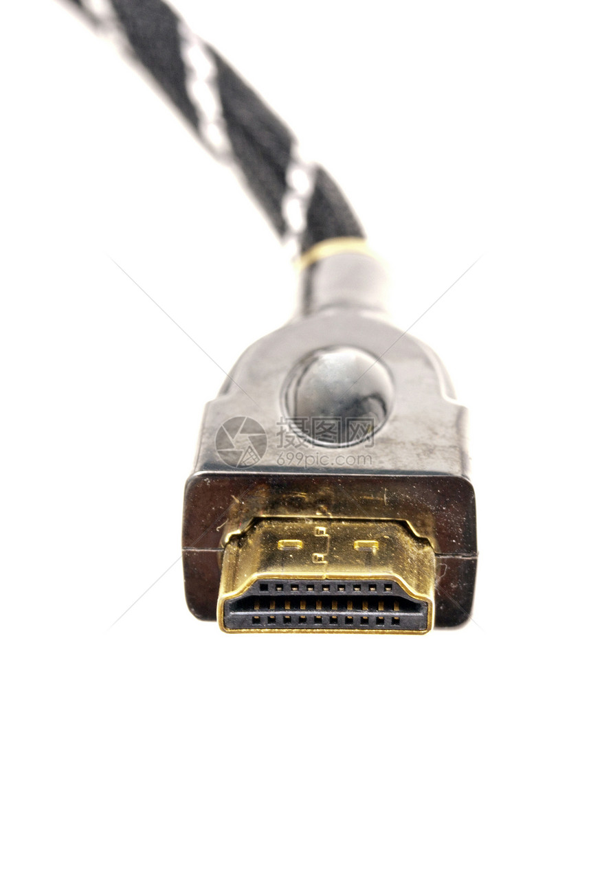 HDMI 电缆电气连接器界面电脑信号技术金属白色广播展示图片